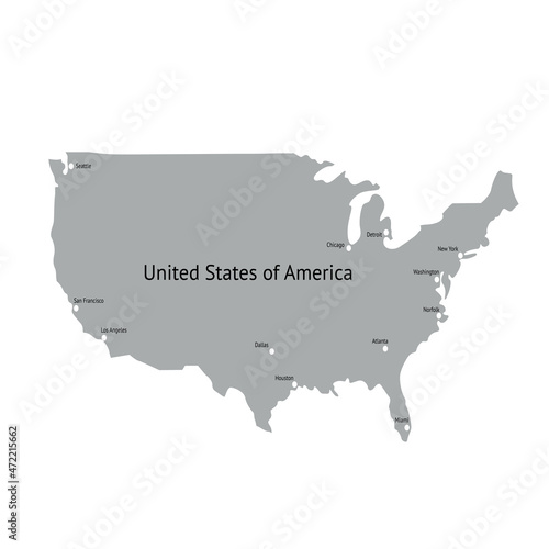 United States of America map. USA. 