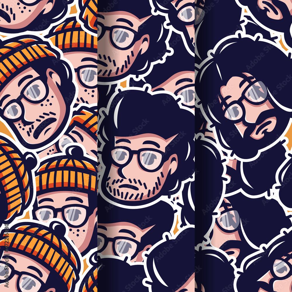 people doodle seamless pattern hand drawn collection people doodle seamless pattern hand drawn collection