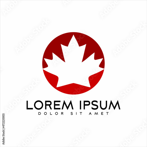 Canadian vector symbol, Maple leaf vector icon on a white background