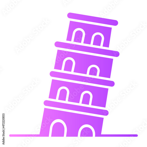 pisa tower gradient icon