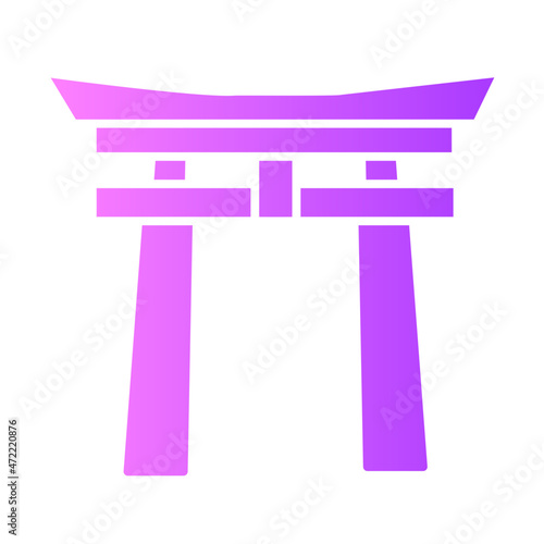torii gate gradient icon