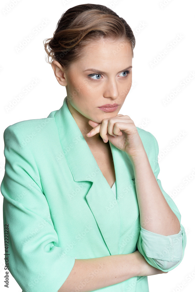 Close up portrait of young woman isolated Close up portrait of young woman isolated