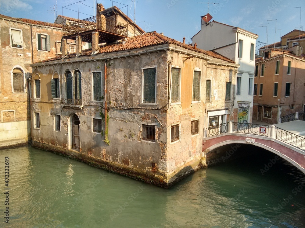 Old house and bridge in Venice