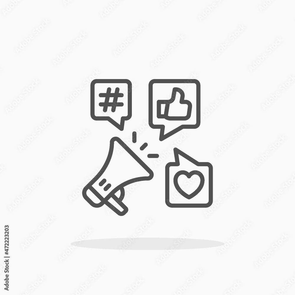 Marketing icon. Editable Stroke and pixel perfect. Outline style. Vector illustration. Enjoy this icon for your project. Marketing icon. Editable Stroke and pixel perfect. Outline style. Vector illustration. Enjoy this icon for your project.