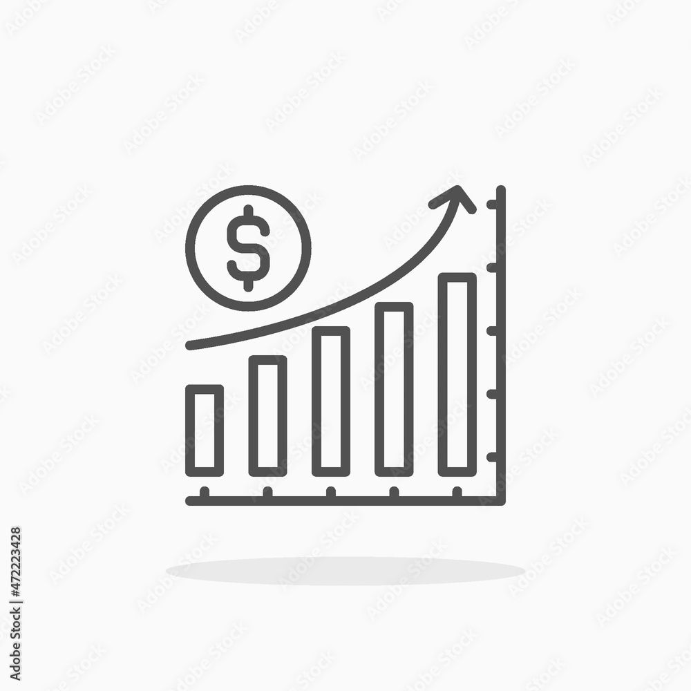 Growth icon. Editable Stroke and pixel perfect. Outline style. Vector illustration. Enjoy this icon for your project. Growth icon. Editable Stroke and pixel perfect. Outline style. Vector illustration. Enjoy this icon for your project.