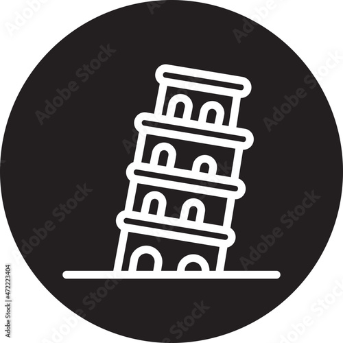 pisa tower glyph icon