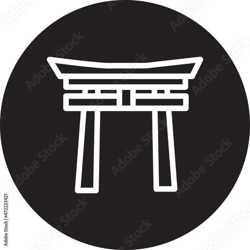 torii gate glyph icon