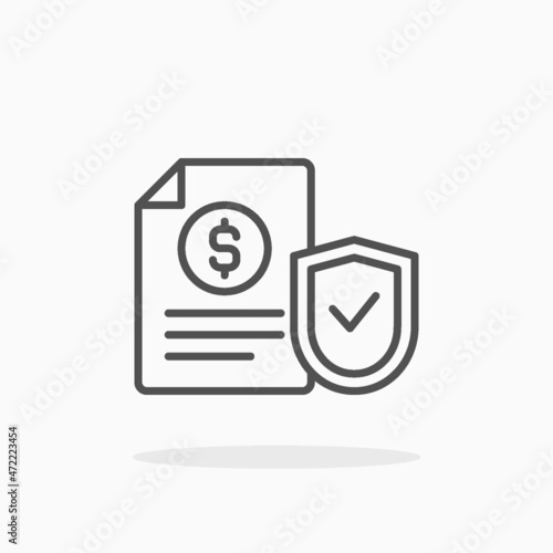 Insurance icon. Editable Stroke and pixel perfect. Outline style. Vector illustration. Enjoy this icon for your project.