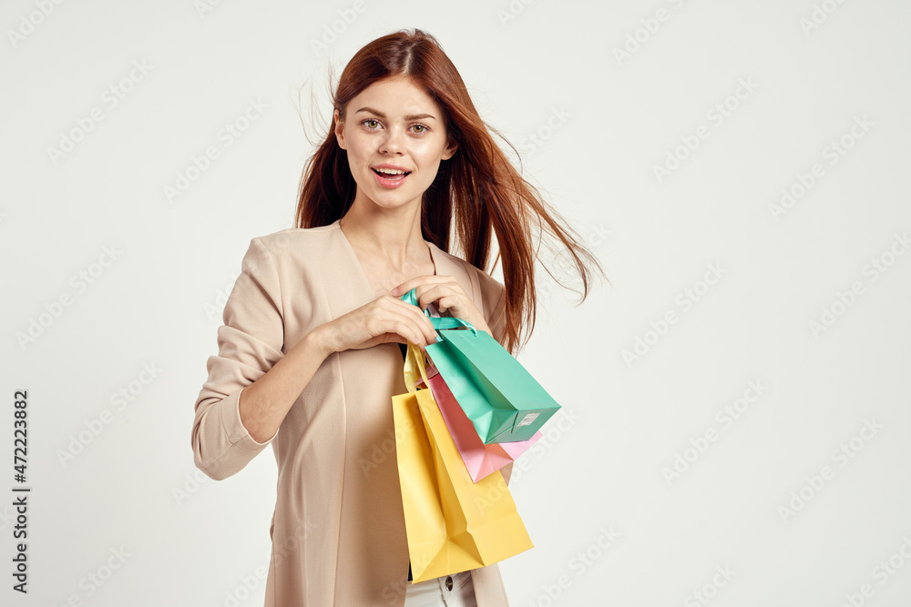 beautiful woman shopping entertainment lifestyle isolated background