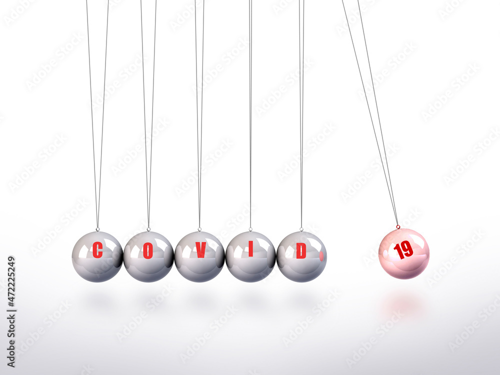 Newtons Cradle With Text Covid 19 Newtons Cradle With Text Covid 19