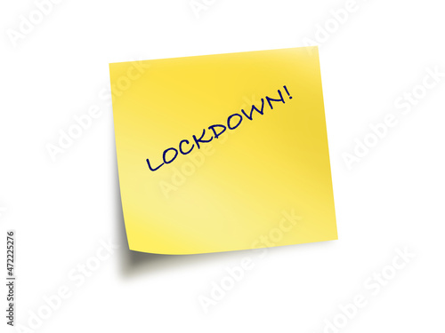 Yellow Post It Note With The Text Lockdown
