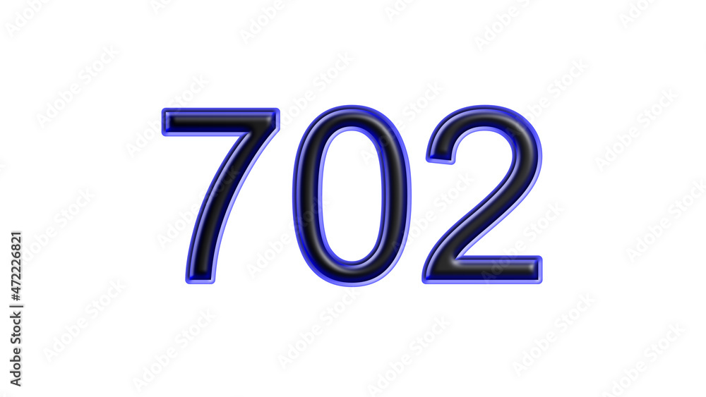 blue 702 number 3d effect white background blue 702 number 3d effect white background