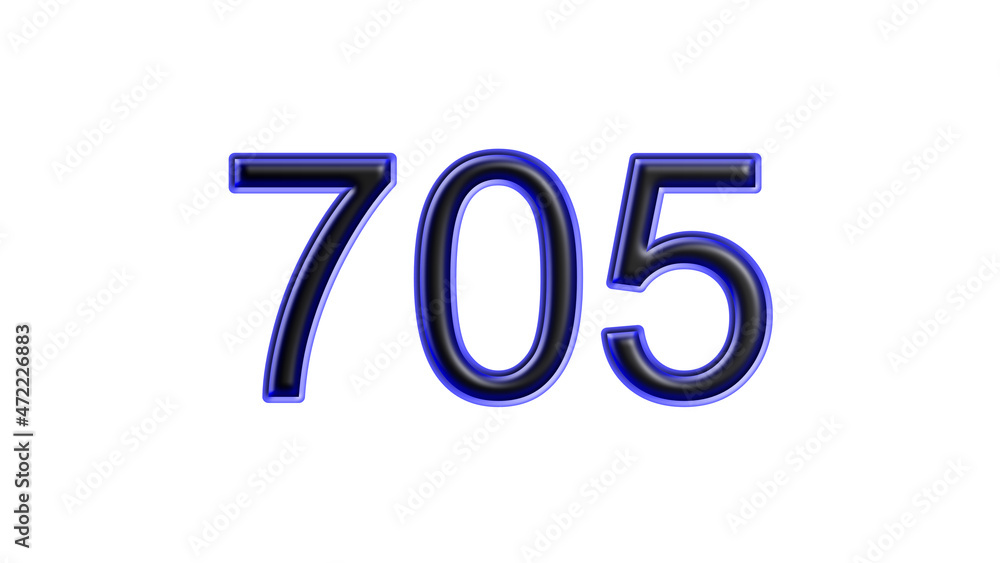 blue 705 number 3d effect white background blue 705 number 3d effect white background