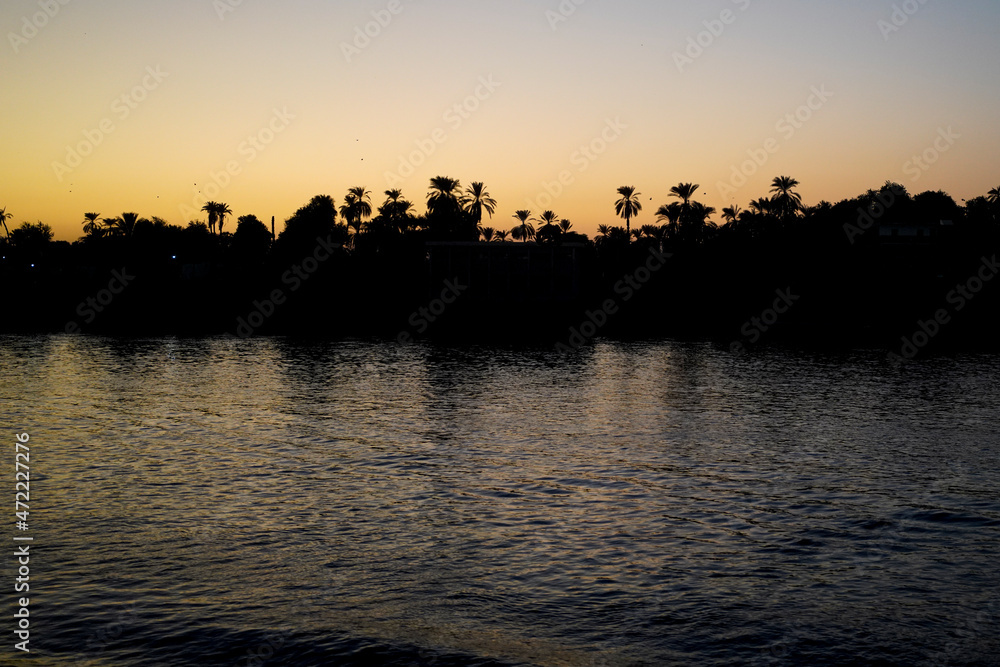 Fototapeta premium Sunset in Nile River, 2021.
