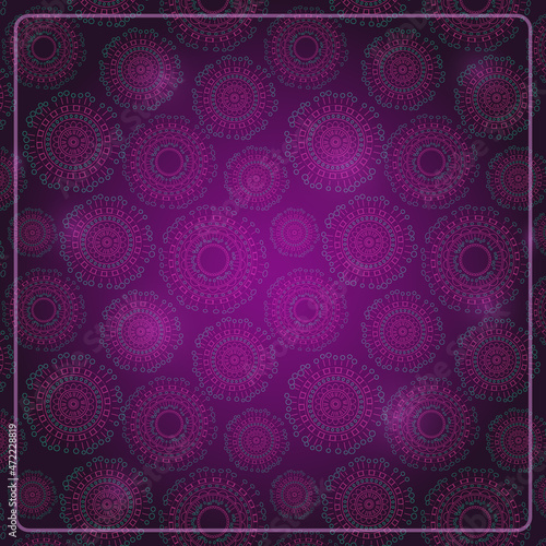 Purple Card with Round Elements and Shiny Dots