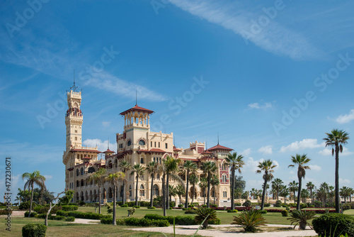 Foto Panoramic view of the Montazah palace in Alexandria Egypt