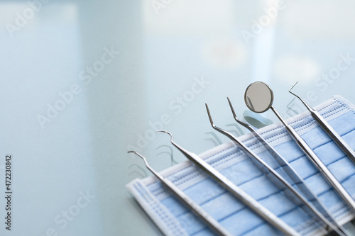 dentist equipment over the clinic desk