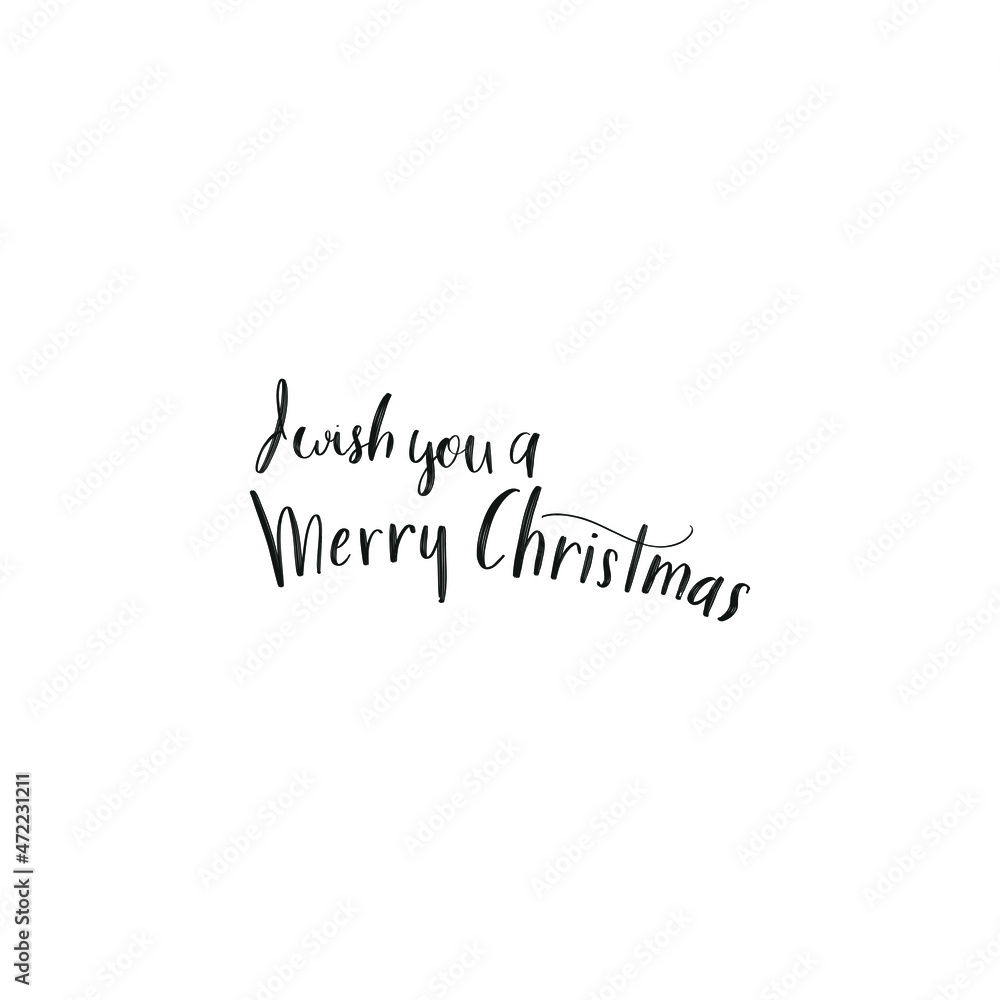 christmas edition vector brush lettering. Hand drawn modern brush calligraphy isolated on white background. Christmas vector ink illustration. Creative typography for Holiday greeting cards, banner