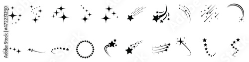 Stars vector icon set. Star wave illustration sign collection. sparkle logo. shine symbol.