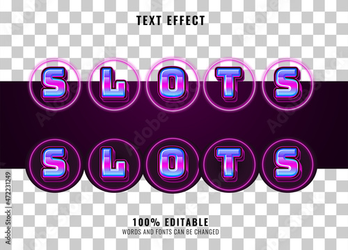modern futuristic slots with neon ring retro text effect