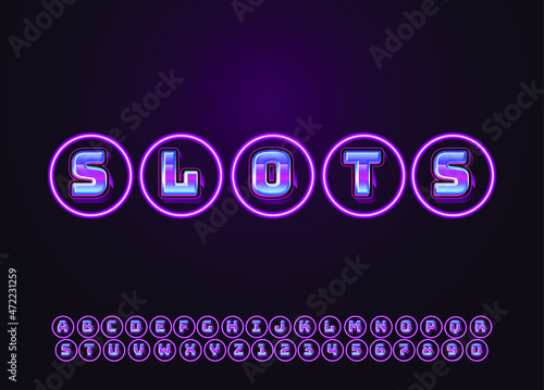 modern futuristic slots with neon ring retro text effect