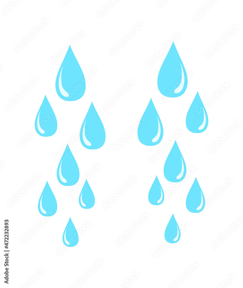 Raindrops. Blob of clear rain or sweat, vector illustration Raindrops. Blob of clear rain or sweat, vector illustration