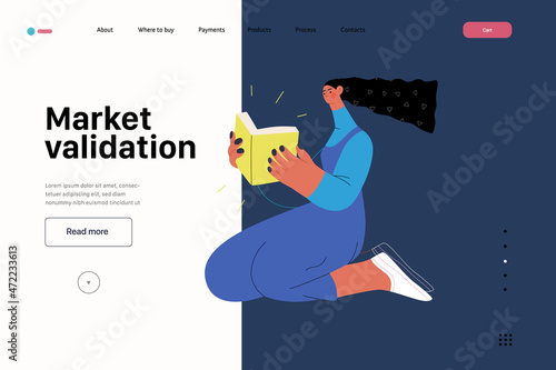 Startup illustration, website landing template. Concept of building new business