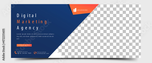 Modern horizontal banner design for business promotion.