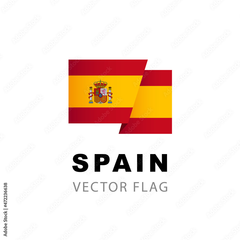 Spain flag. Vector illustration isolated on white background. Spain flag. Vector illustration isolated on white background.