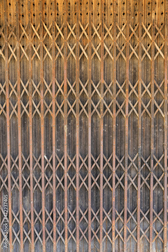 Old Folded Steel Door.