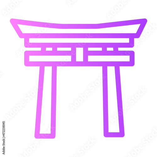 torii gate gradient icon