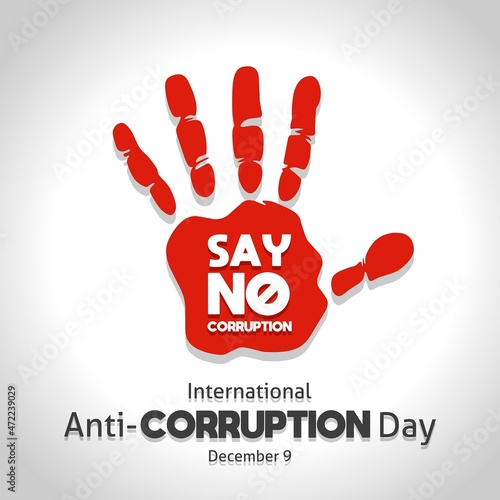 International anti corruption day theme poster. Vector illustration. Suitable for Poster, Banners, campaign and greeting card. 