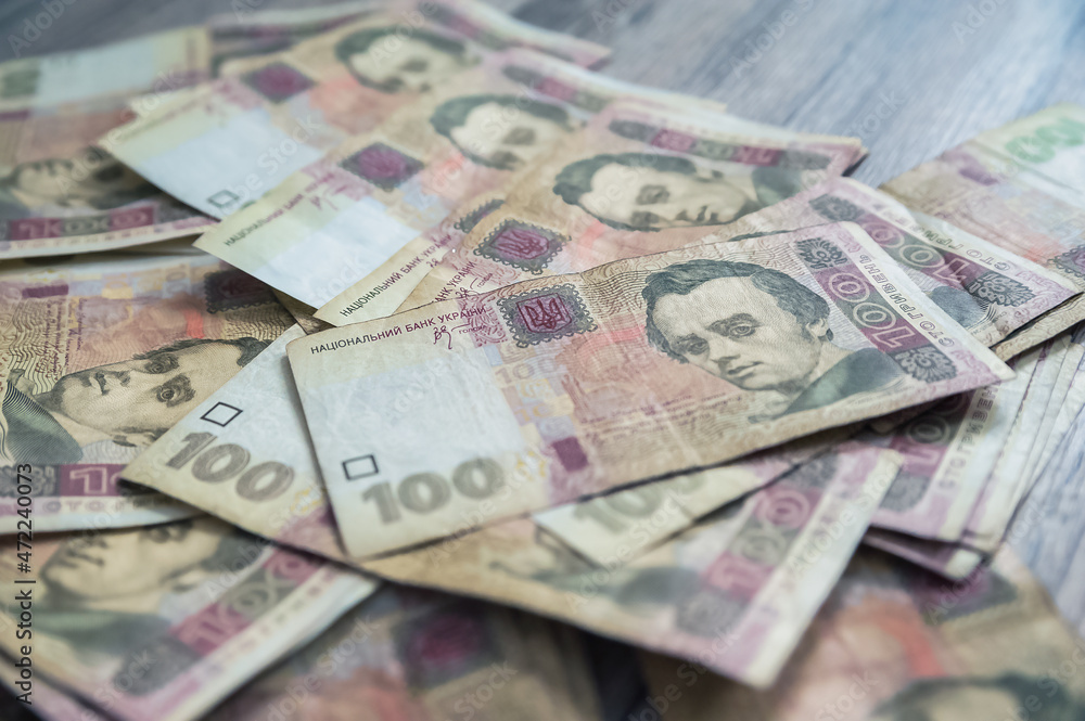 Ukrainian hryvnia close-up and copy space. A lot of Ukrainian bills, crisis, property, poverty, wealth... Ukrainian hryvnia close-up and copy space. A lot of Ukrainian bills, crisis, property, poverty, wealth...