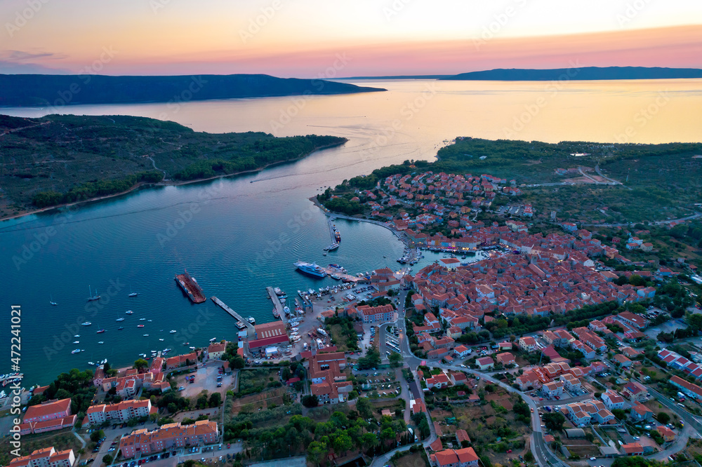 Bay of Cres aerial dusk view