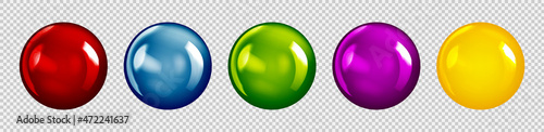 Glass Sphere set. Candy. Vector illustration EPS 10.