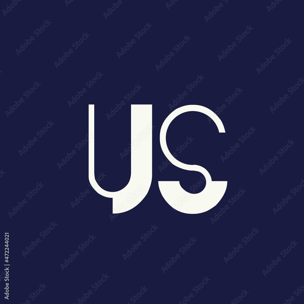 US monogram logo.Letter u, letter s typographic icon.Lettering sign isolated on dark background.Alphabet initials.Modern, design, geometric, minimalist, web, tech style characters. US monogram logo.Letter u, letter s typographic icon.Lettering sign isolated on dark background.Alphabet initials.Modern, design, geometric, minimalist, web, tech style characters.