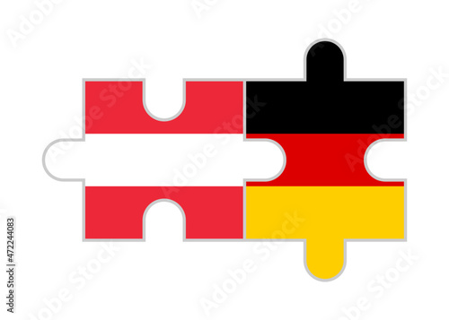 puzzle pieces of austria and germany flags. vector illustration isolated on white background