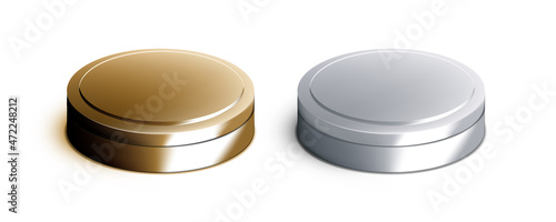 3D White Round Tin Can For Food Or Cosmetics