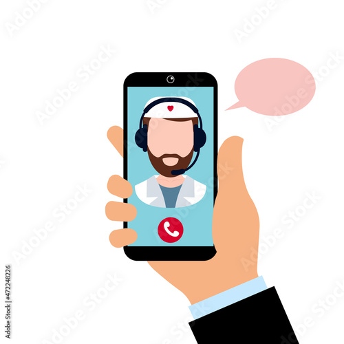 vector illustration, online medical care, appointment