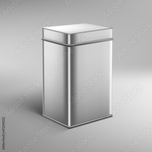 3D Rectangle Aluminum Metal Box Container Package