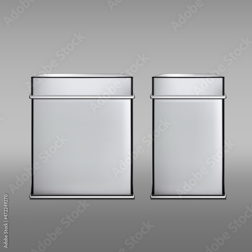 3D Rectangle Aluminum Metal Box Container Package