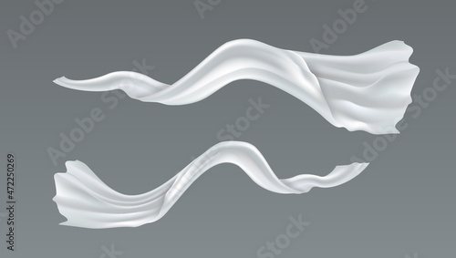 3D Flying In Wind White Fabric Silk Scarf