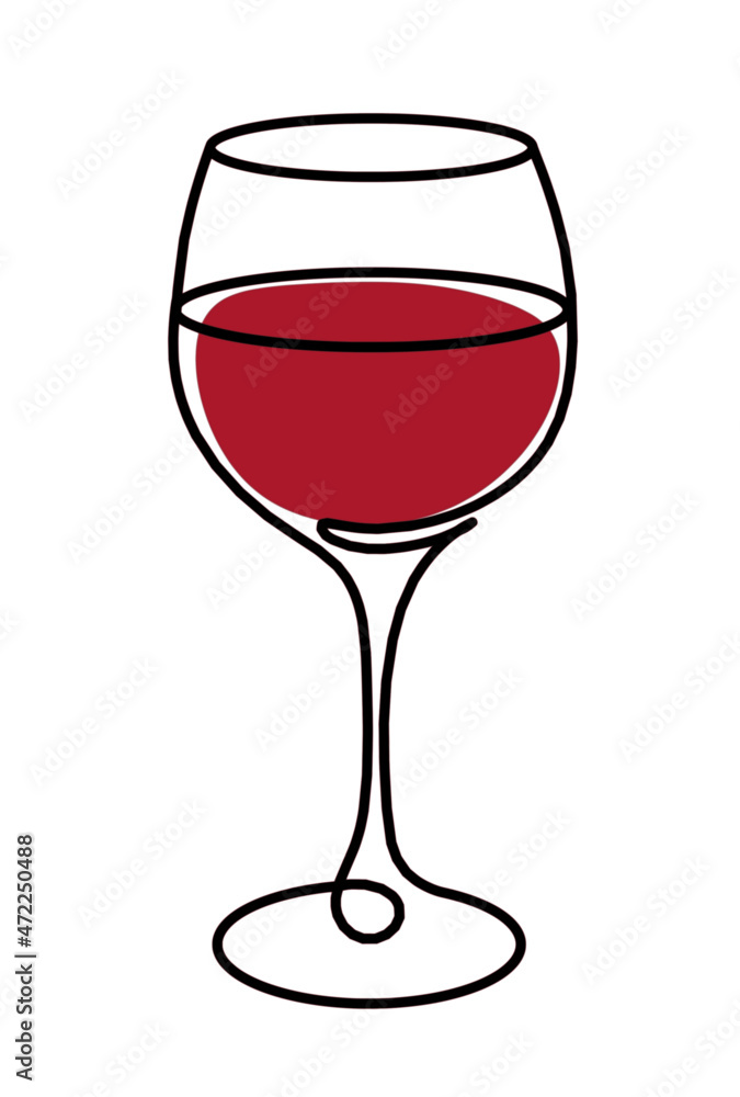 Drawing line wineglass on the white background Drawing line wineglass on the white background