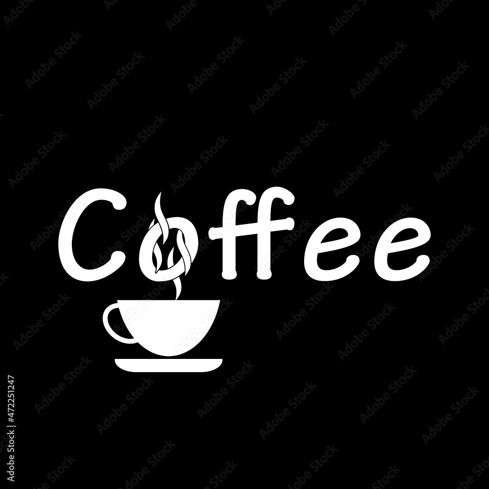 Coffee logo isolated on dark background Coffee logo isolated on dark background