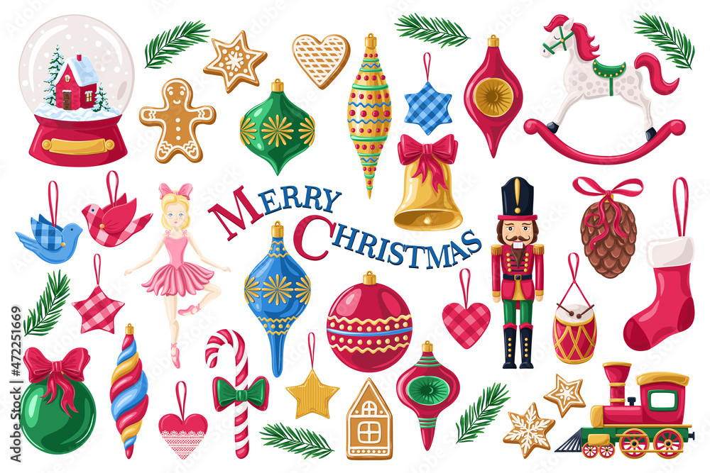 big set of retro Christmas toys