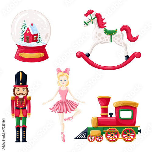 set of retro Christmas toys