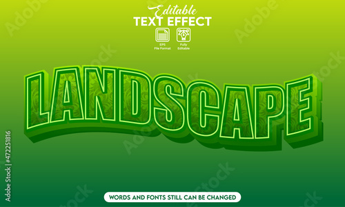 Editable text effect landscape style