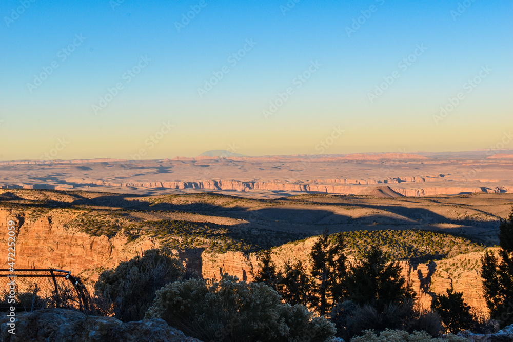 Grand Canyon National Park, Arizona, USA - November 22, 2021: Breathtaking View of the South Rim of the Grand Canyon as Seen from Desert View Near Sunset in Late Autumn