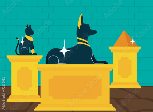 egypt statues poster