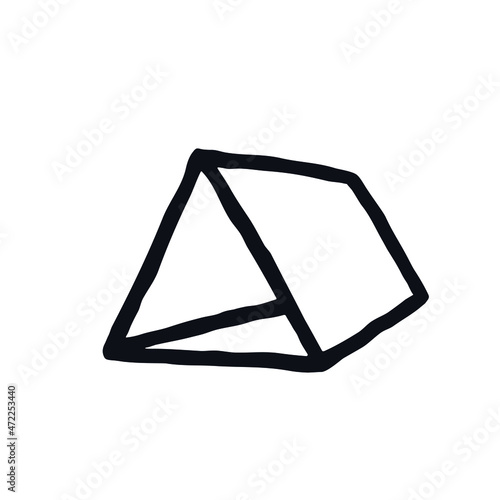 Tent doodle logo icon sign Camp symbol Travel hike campaign concept Hand drawn ink sketch design style Fashion print clothes apparel greeting invitation card cover flyer poster banner recreation ad